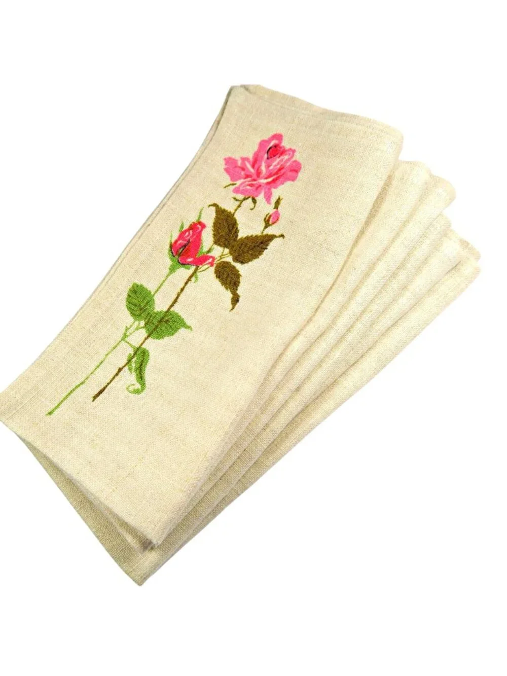 Peerless Prints Americana Rose Napkins, Set of 6, Mid-Century Table Linens